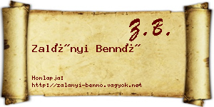 Zalányi Bennó névjegykártya